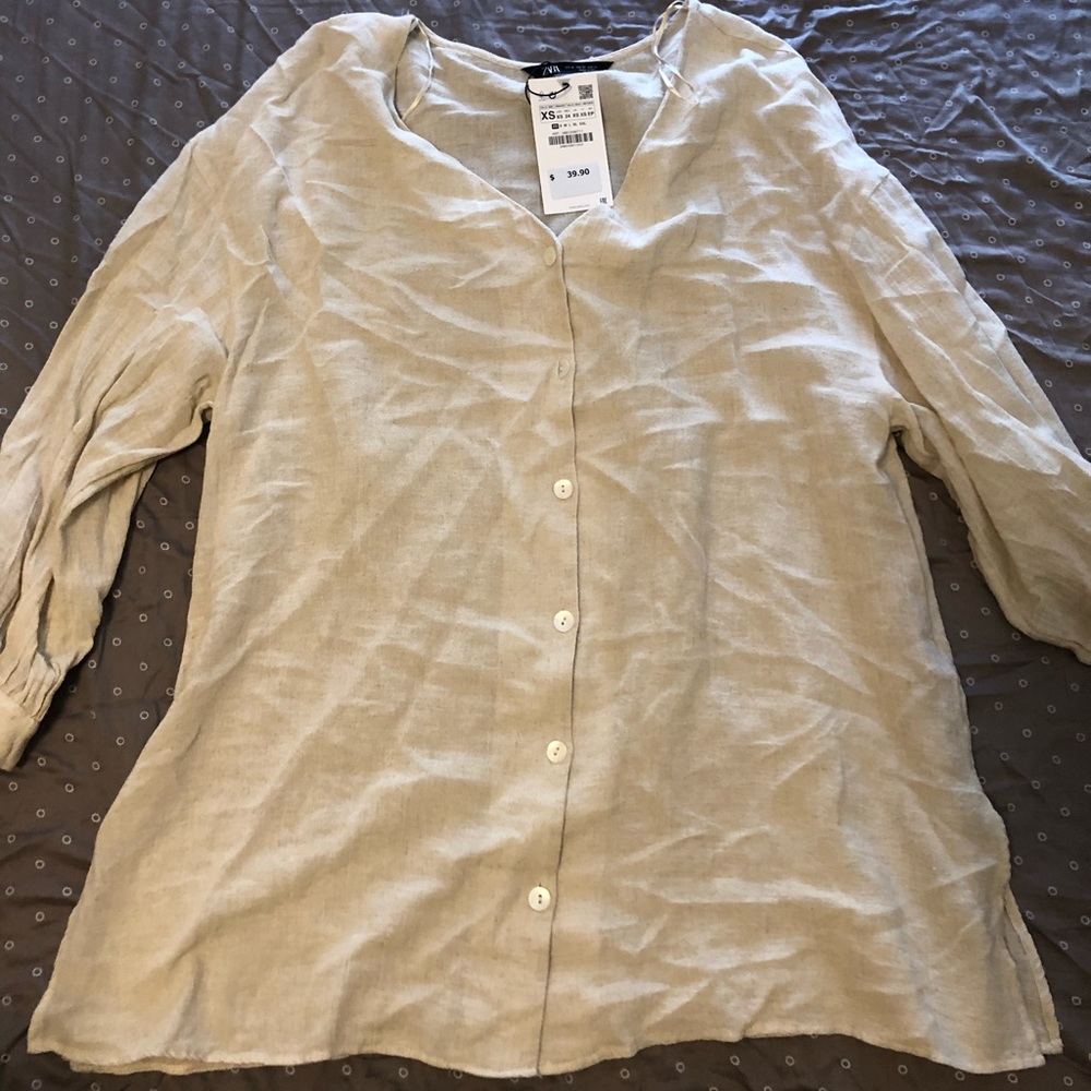 BNWT Zara women’s tan tunic XS